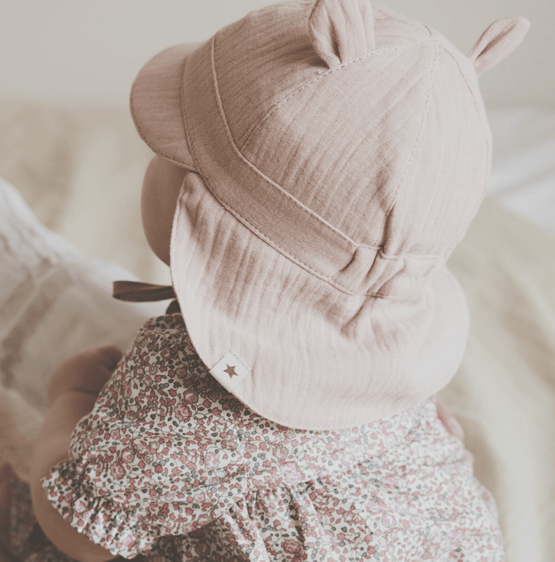 Huttelihut solhatt safari pale mauve w/ears
