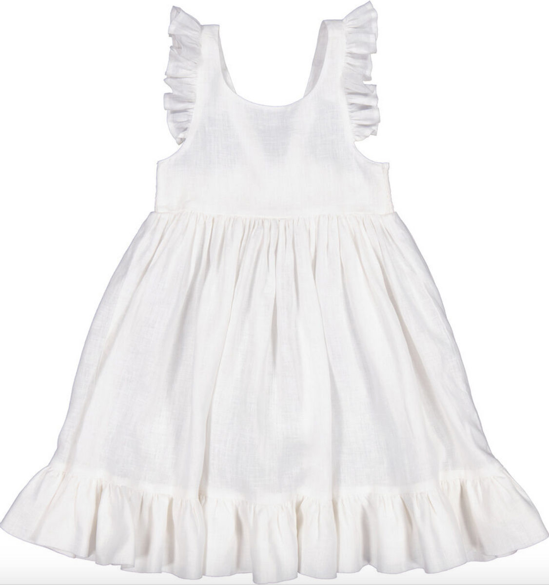 Marmar kjole Danita frill lin white