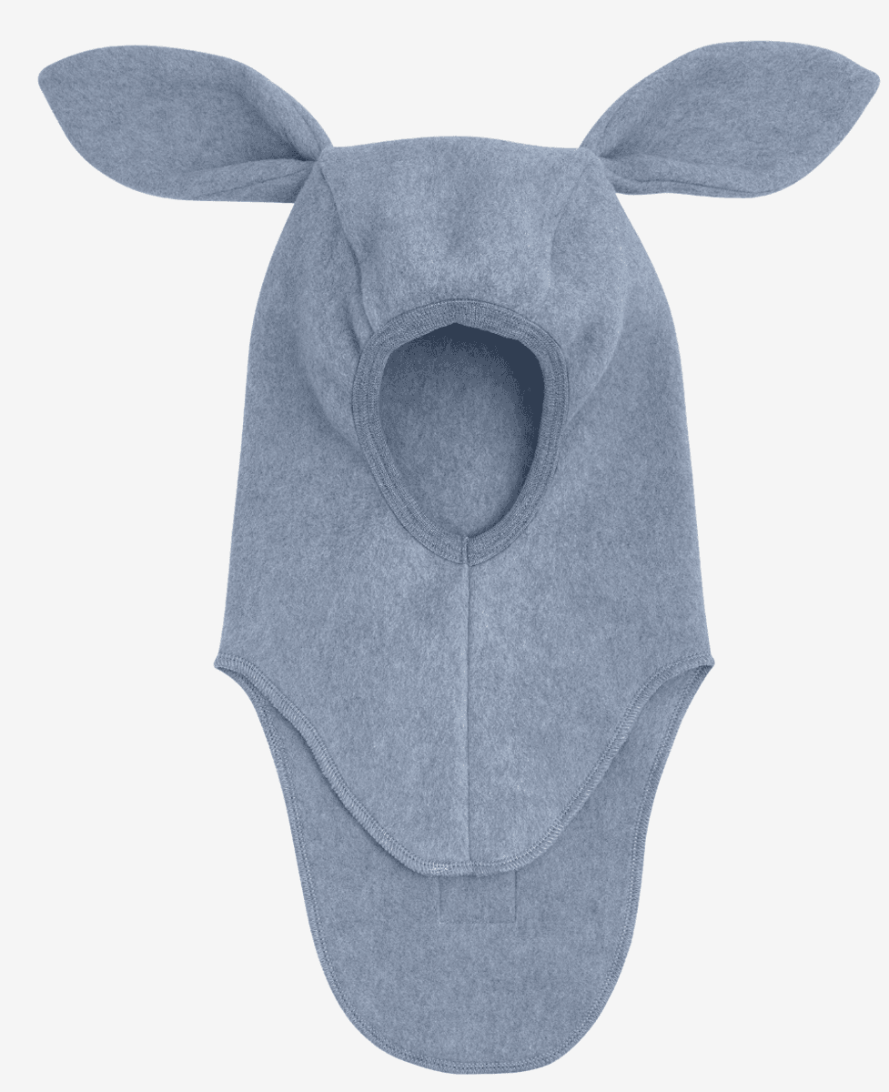 Huttelihut Elefantlue med kanin ører bomullsfleece  windward blue