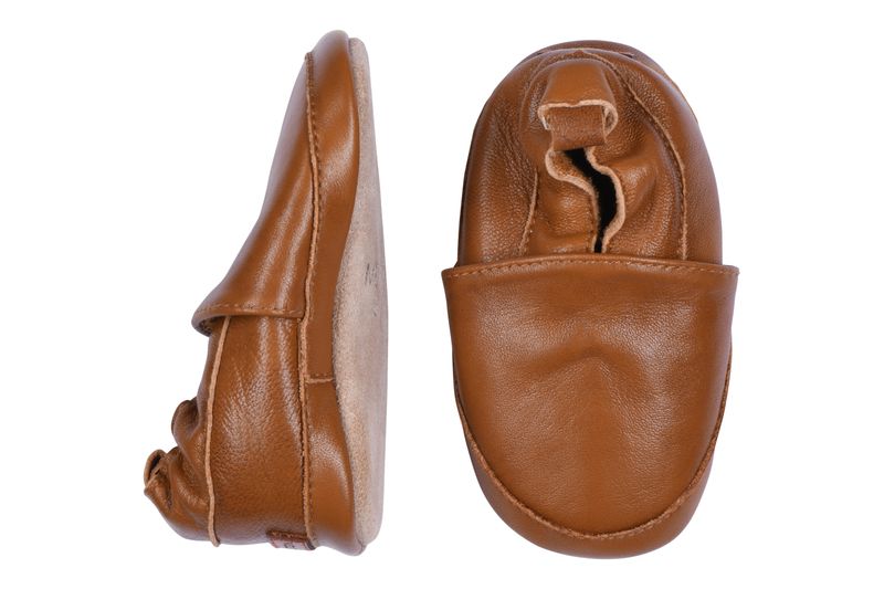 Skinntøffel melton cognac