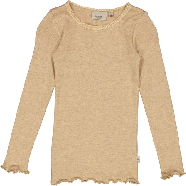 Bilde av genser rib lace sand melange