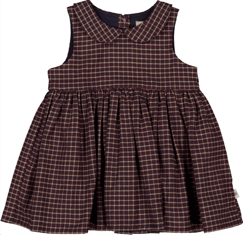 Wheat kjole Eila midnight blue check 