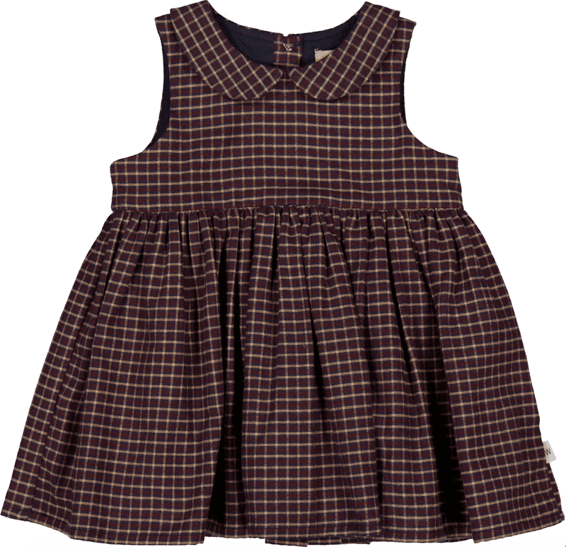 Wheat kjole Eila midnight blue check 