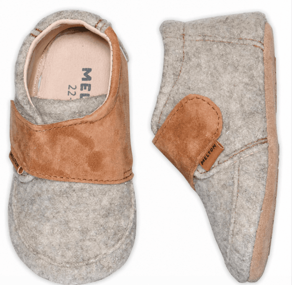 Hovedbilde Melton ulltøffel beige/brun ...