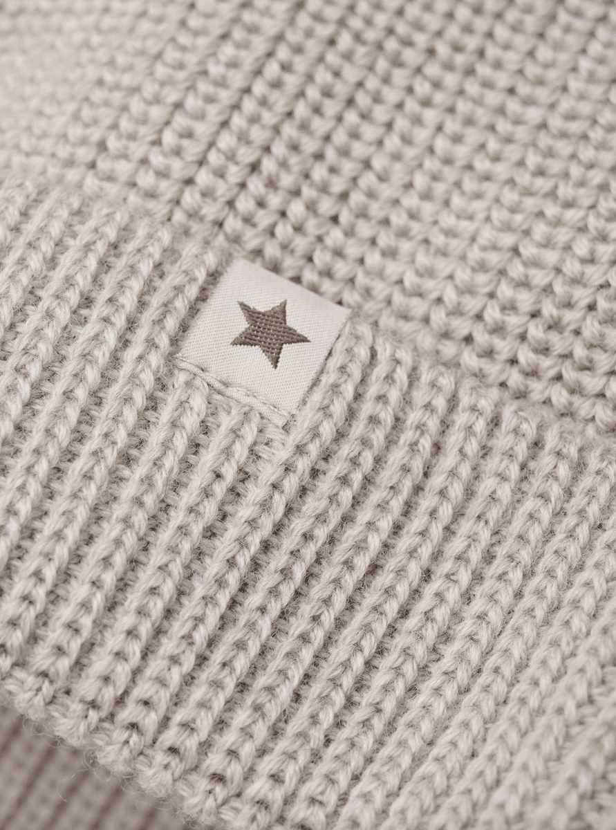 Huttelihut beanie pompoms camel melange 