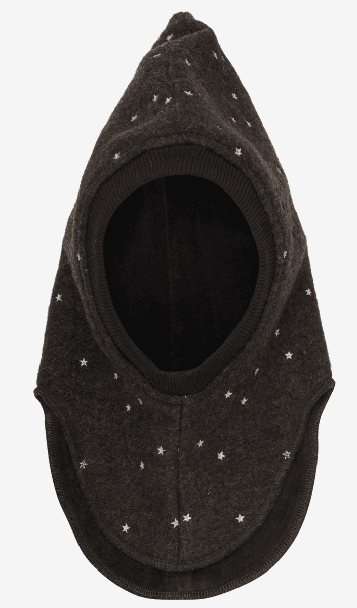 Huttelihut elefantlue broderte stjerner brun melange