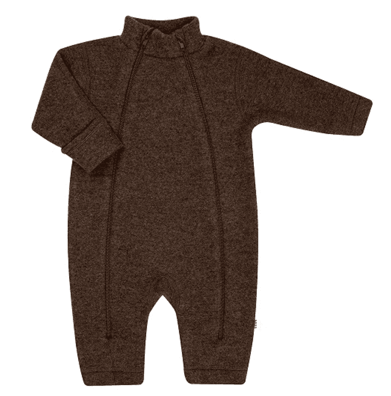 Heldress ullfleece mørk bark