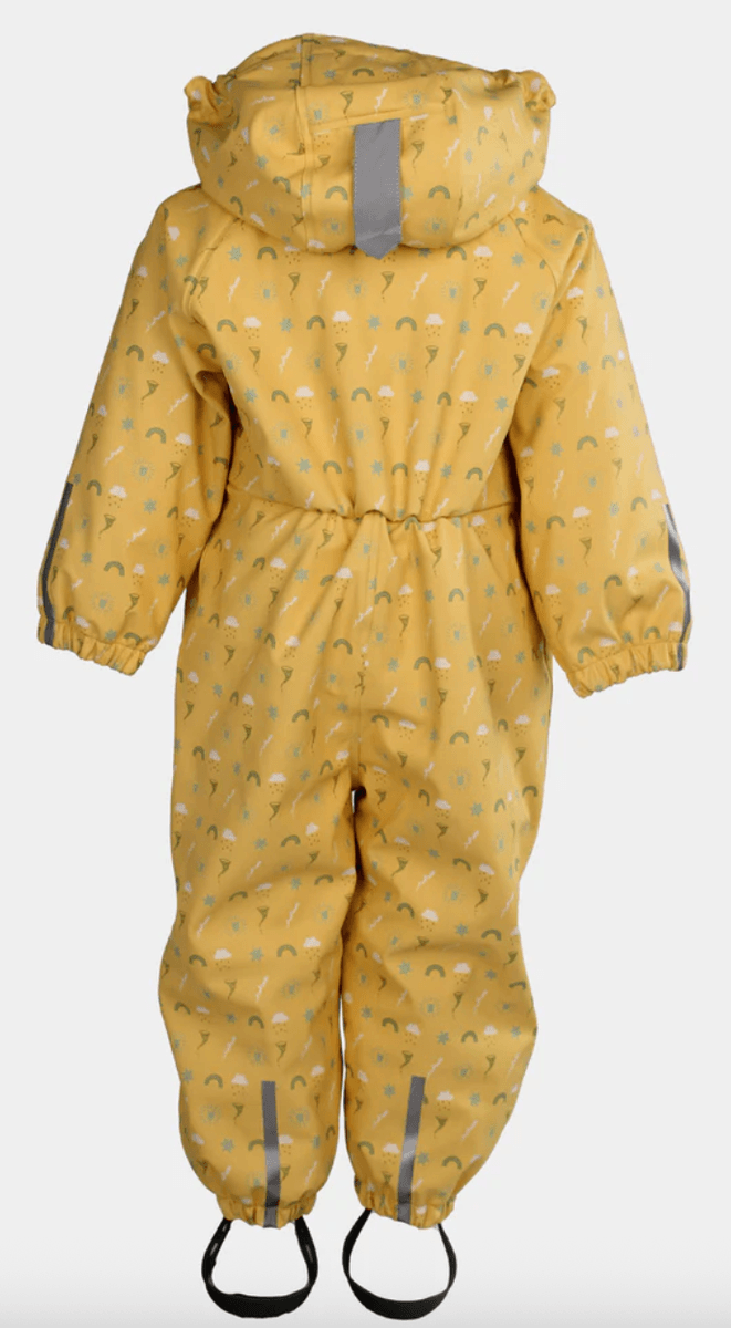Kattnakken Babyregndress dugg bananskum