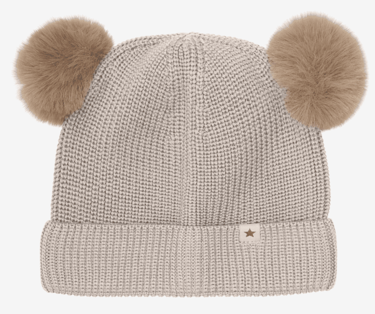 Huttelihut beanie pompoms camel melange 