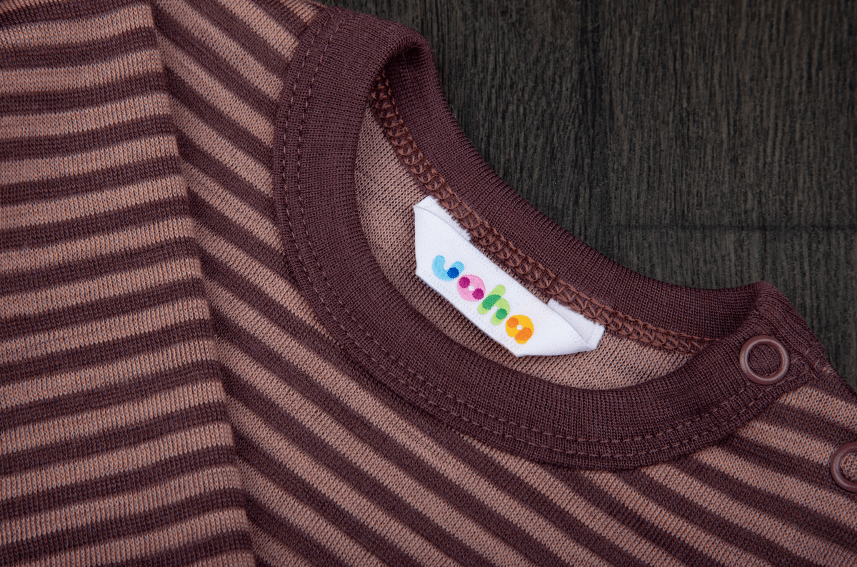 Joha body merino ull mini stripe rose