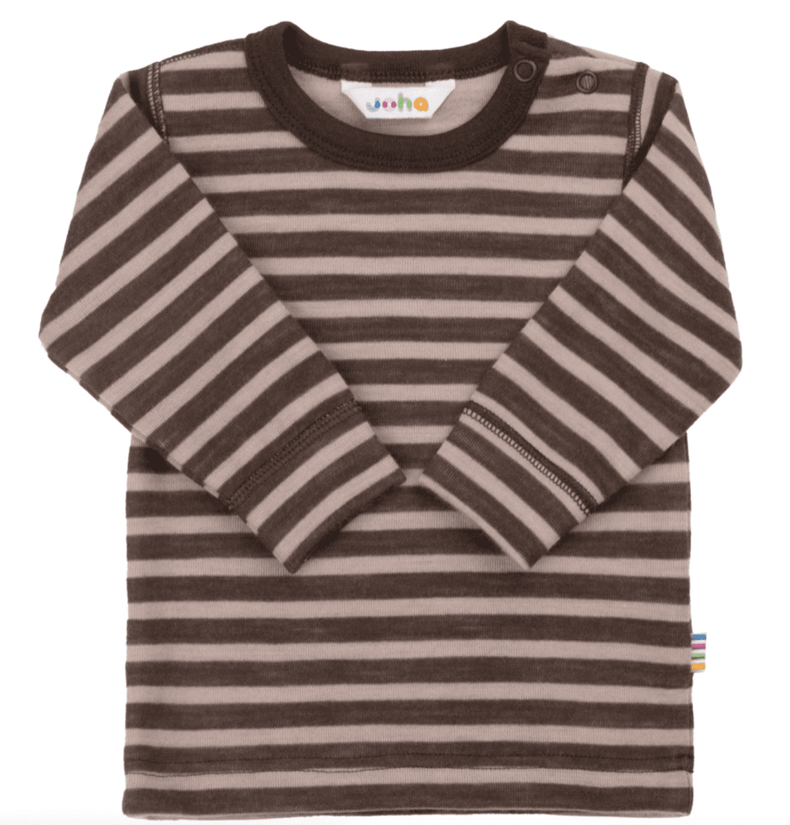 Joha Genser baby ull Double faced dark brown stripe 