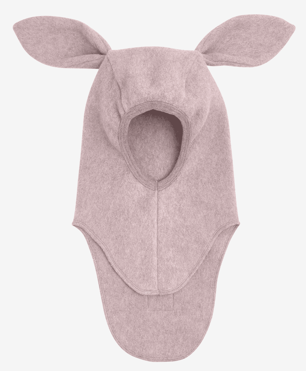 Huttelihut Elefantlue med kanin ører bomullsfleece  deauville mauve