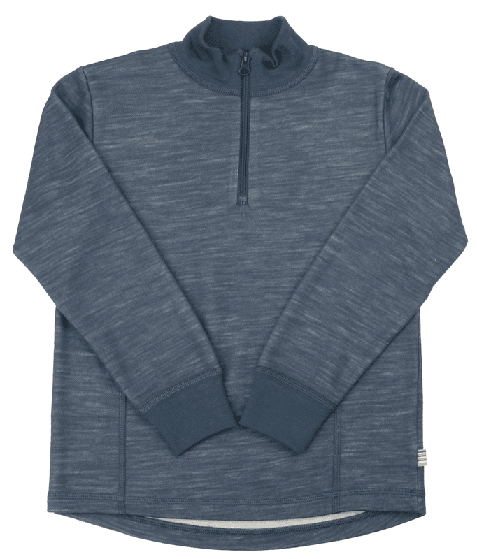Joha genser ull/bambus half zip dark denim
