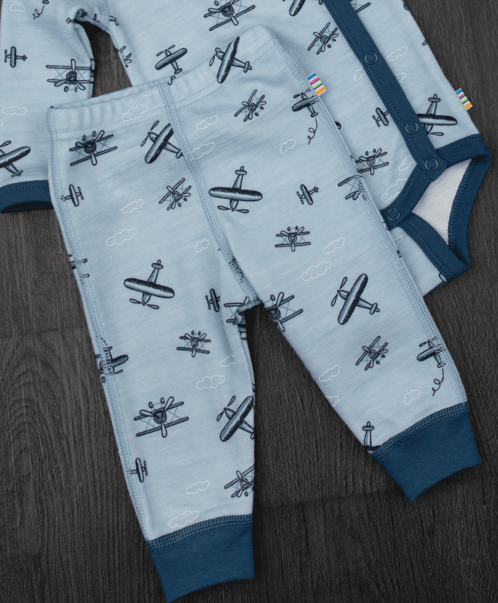 Joha leggings ull/bambus propeller lyseblå
