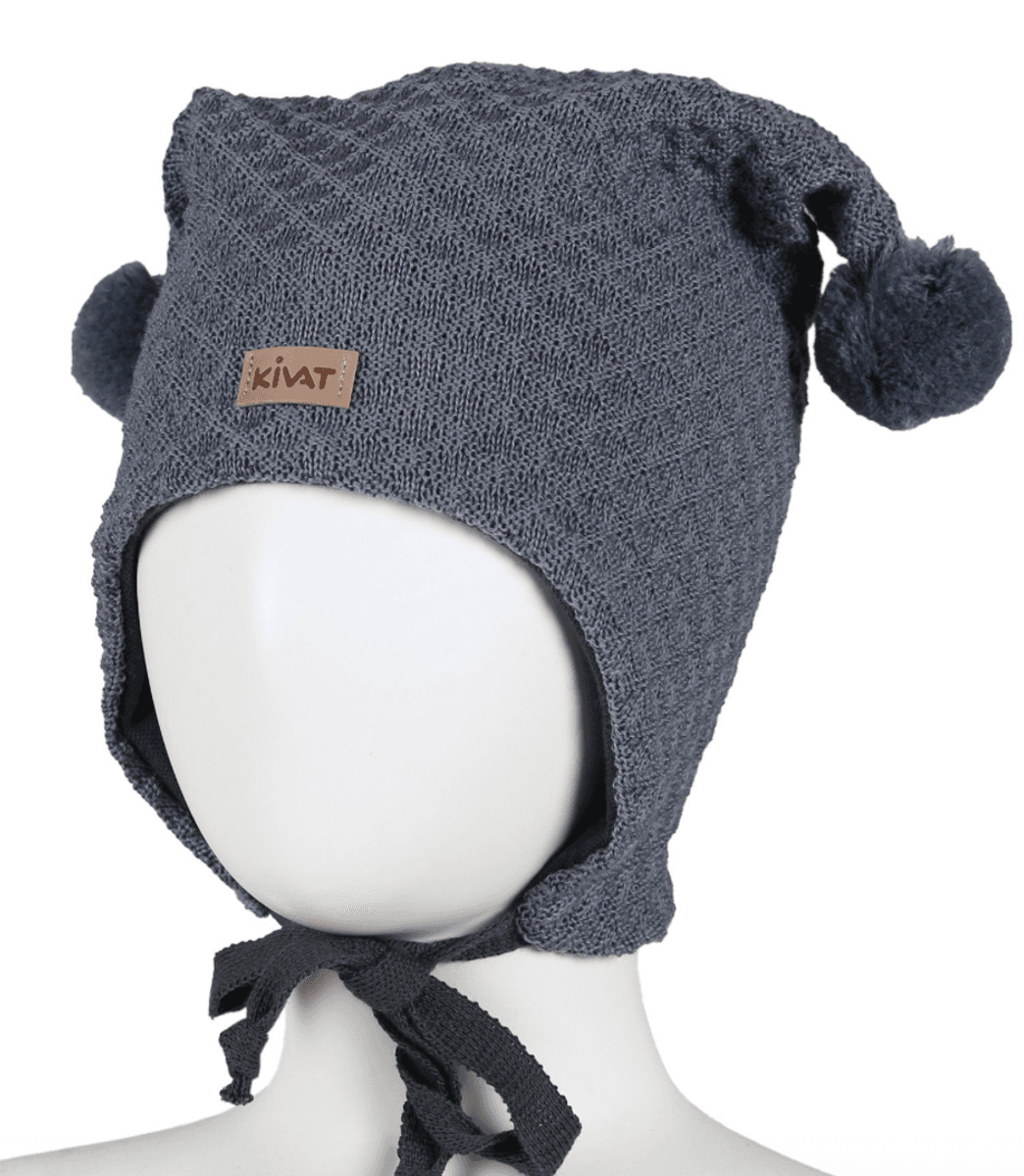 Kivat Lue ull knytting  struktur skinnlapp dueblå