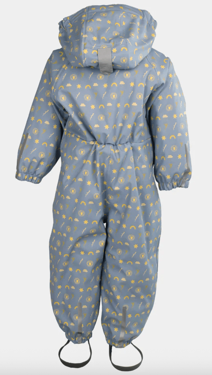 Kattnakken Babyregndress dugg myk blå