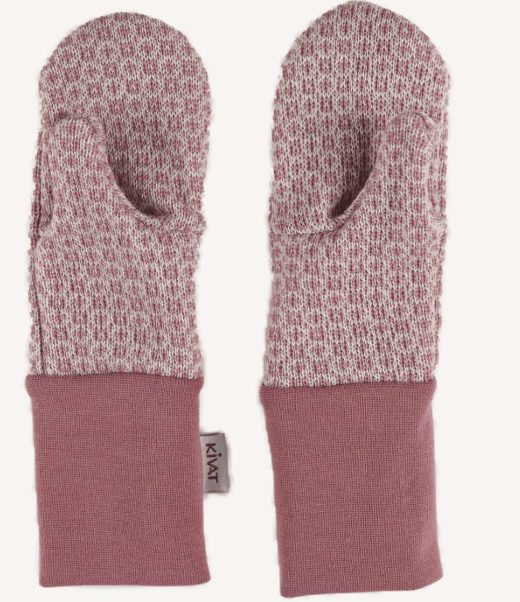 Kivat Votter ull nordisk mønster rosa