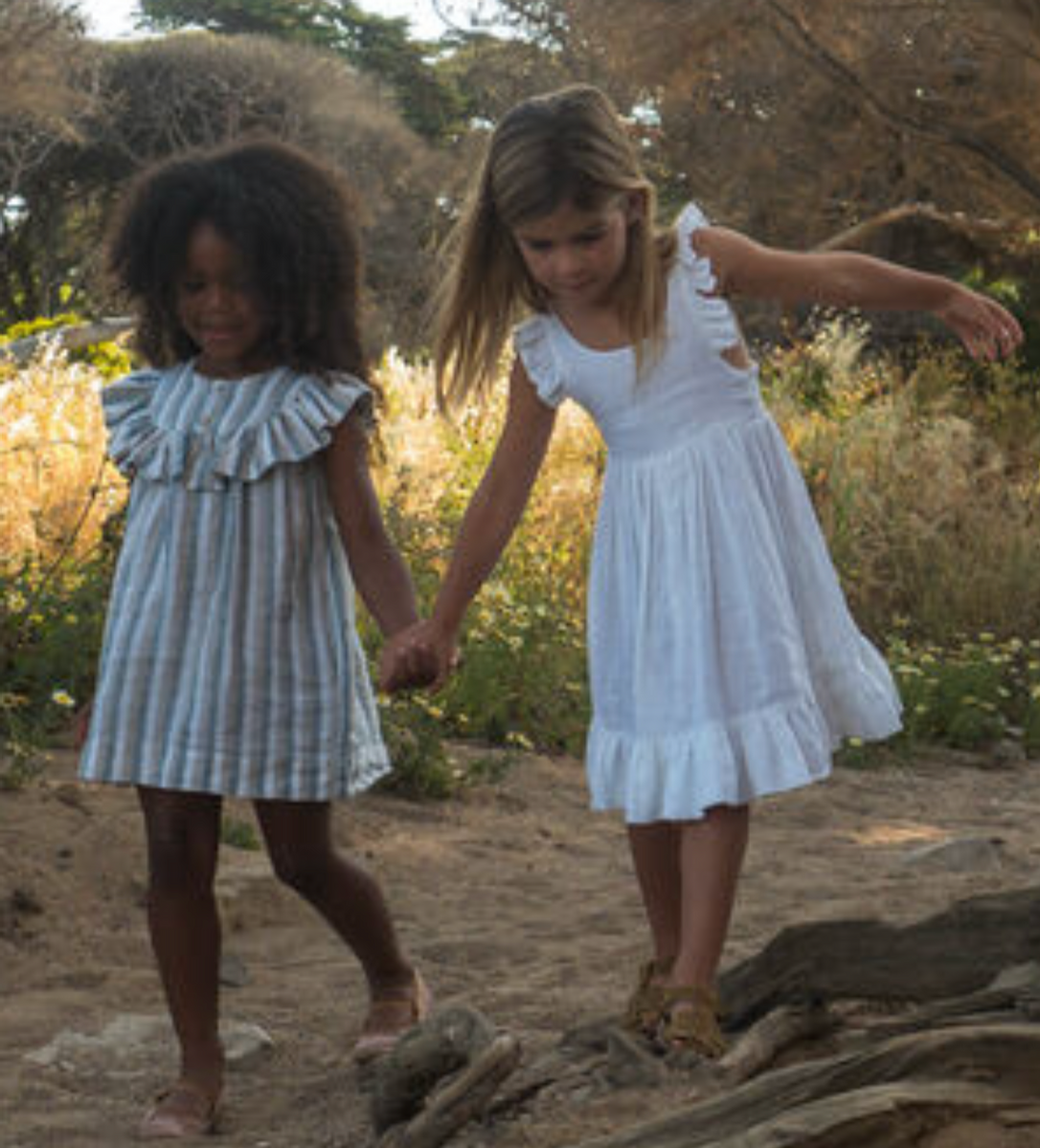 Marmar kjole Danita frill lin white